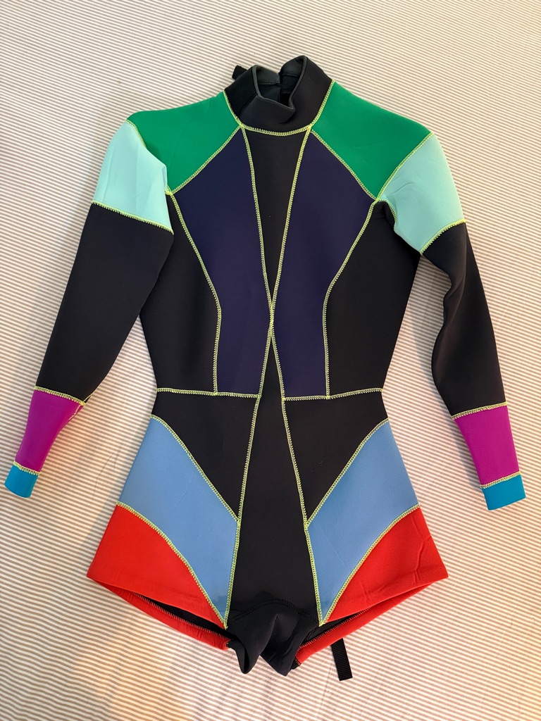 Cynthia Rowley Wetsuit Top Color Block Vibrant Panels